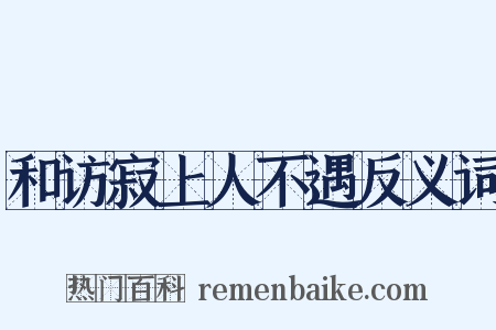 和访寂上人不遇反义词是什么意思的图片